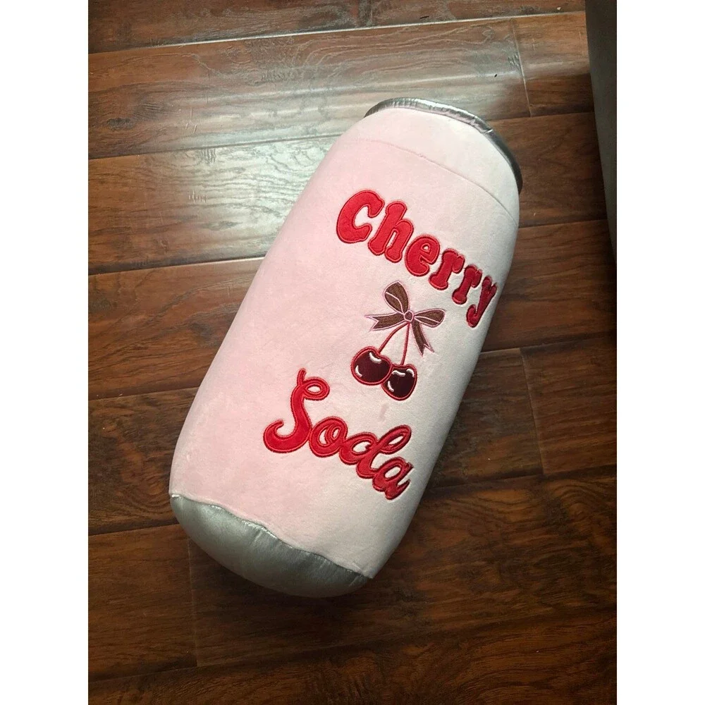 Cute Cherry Soda Plush Throw Pillow | Kawaii Room Decor 20”